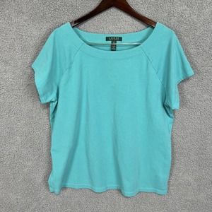 Lauren Ralph Lauren Shirt Women’s 3X Teal Short Sleeve Stretch